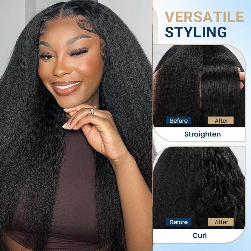 سيلينا شعر مستعار سيلينا هير يو بارت، شعر بشري طبيعي، كيرلي ستريت، 22 بوصة، باروكة برازيلية نصفية، باروكة شعر بشري مطورة على شكل حرف يو، باروكة ياكي ستريت بدون غراء، لون طبيعي - Image 3